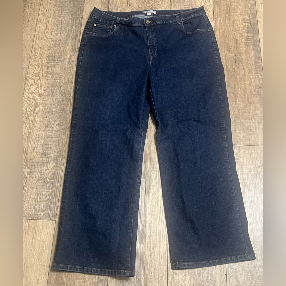 Woman Within Jeans Women’s 20W Blue Flex Fit Bootcut Mid rise Denim Pants